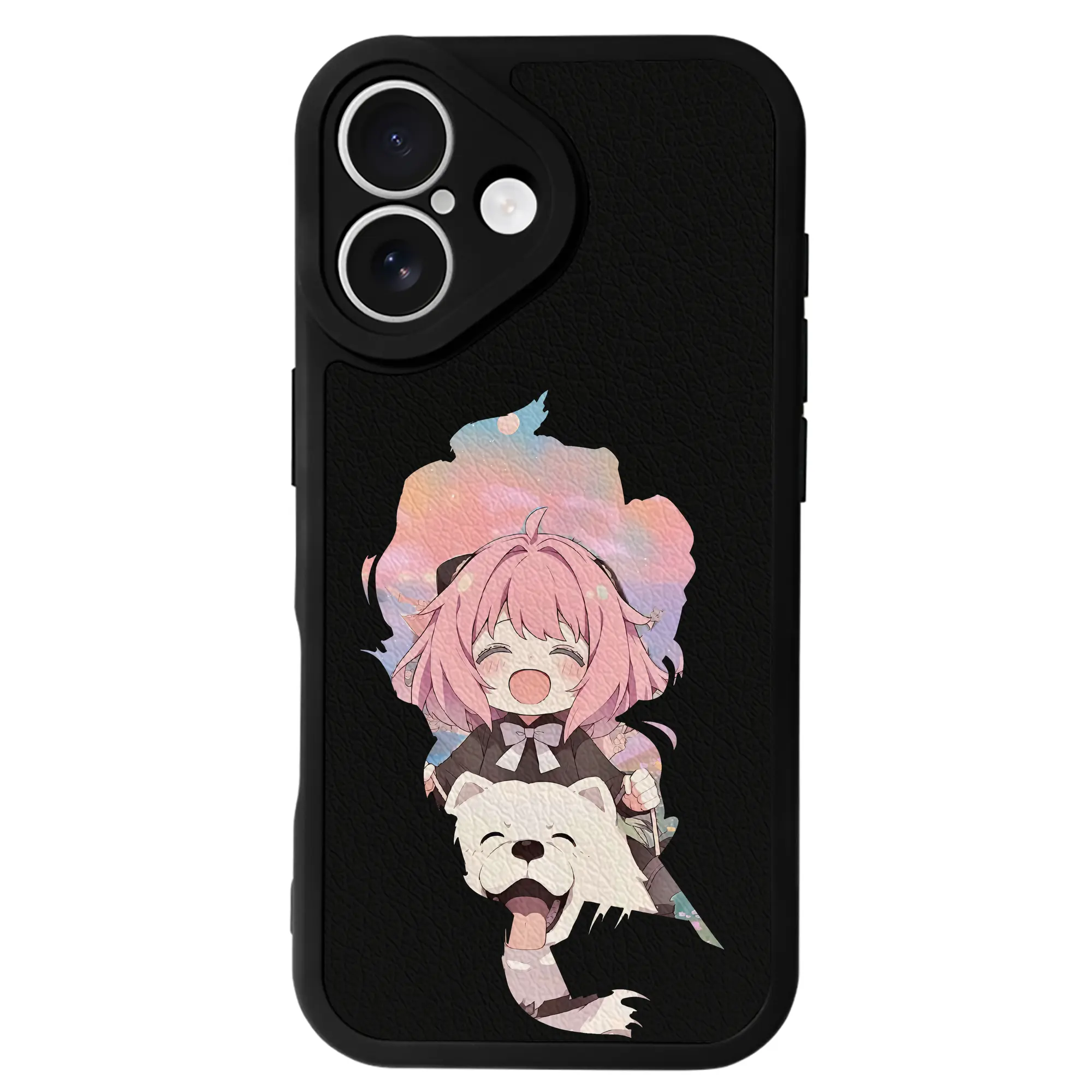 スパイファミリー グッズ,アーニャ・フォージャー（Anya Forger） - IPhone 16シリーズ対応 ・ シリコンスマホケース ・ レザー調 ・ 高精度フィット ・ 耐衝撃 ・ ワイヤレス充電対応 ・ 精密カット